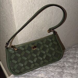 Kate Spade Olive Checkered Shoulder Bag